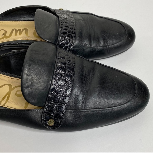 Sam Edelman Black Leather Perri Mule Slides Shoes - Picture 4 of 9